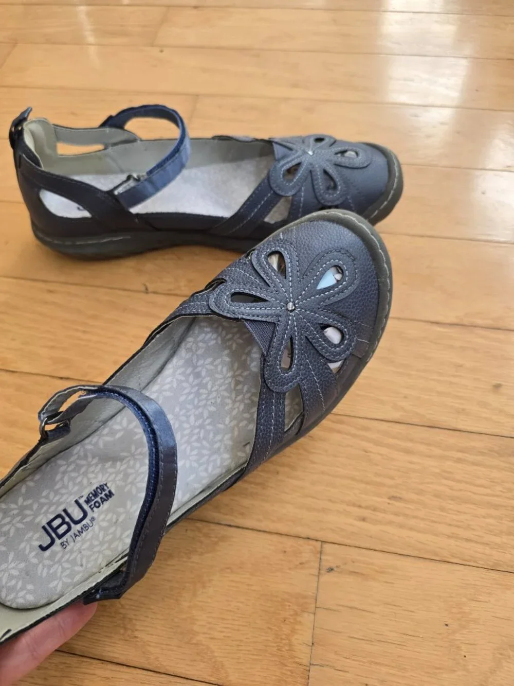 Whimsygoth blue floral boho mary jane sneakerinas | WMS 10